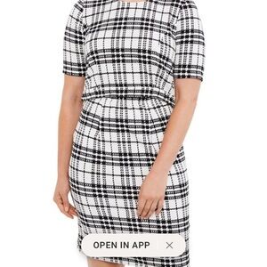 Motherhood Maternity Nursing White Dress with Black Stripes Nursing Dress